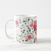 Mug Romantic Heart Red Rose Floral Valentine's Day (Gauche)