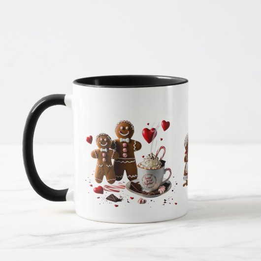 Mug Romantic Hot Cocoa Gingerbread Couple Premium (Gauche)