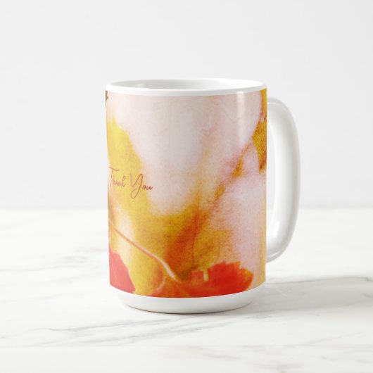 Mug Romantic Leaves Boho – Botanical Fantasy Thanks (Devant droit)