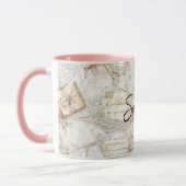Mug Romantic Peach Floral Letters (Gauche)