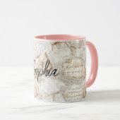 Mug Romantic Peach Floral Letters (Devant droit)
