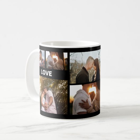 Mug Romantic Photo Collage Gift for Couples (Devant gauche)