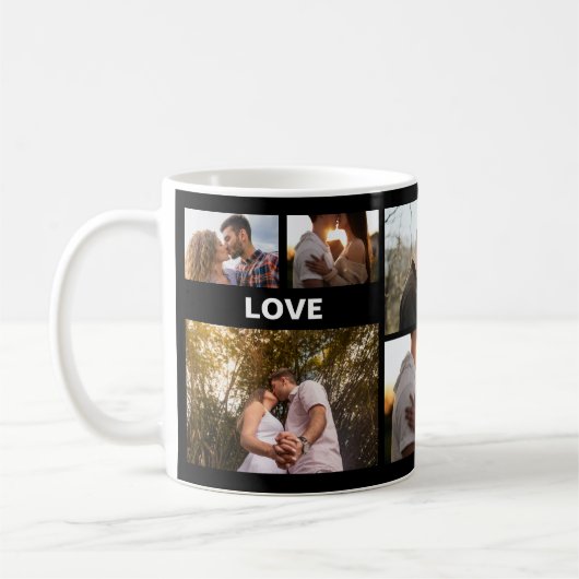Mug Romantic Photo Collage Gift for Couples (Gauche)