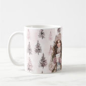 Mug Romantic Pink Christmas Trees Girl (Gauche)