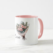 Mug Romantic Pink Roses Bouquet of Flowers (Devant droit)