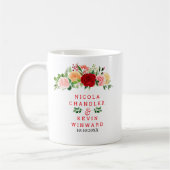 Mug Romantic Red and Orange Roses Wedding (Gauche)