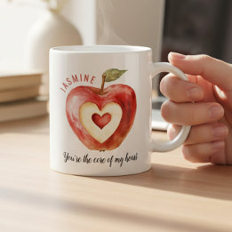 Mug Romantic Red Apple Heart Valentine's Day