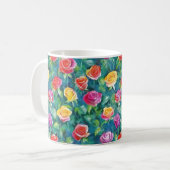 Mug Romantic rose garden watercolor print (Devant gauche)