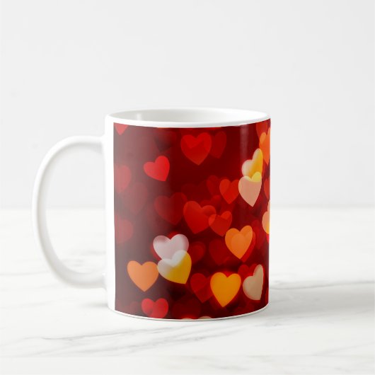 Mug Romantic Valentine Heart Pattern (Gauche)