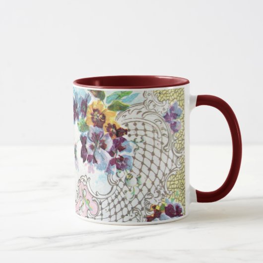 Mug ROMANTICA Bleu rose Bleu Mariage Floral (Droite)