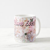 Mug Romantique blanc dentelle hydrangée rose roses mam (Devant droit)