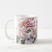Mug Romantique blanc dentelle hydrangée rose roses mam (Gauche)