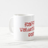 Mug Romantique Bonne Saint Valentin Coeurs rouges Typo (Devant gauche)