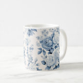 Mug Romantique Chic Antique Dusty Blue Roses (Devant droit)