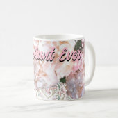 Mug Romantique dentelle blanche hydrangée roses Tante (Devant droit)