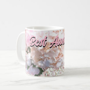 Mug Romantique dentelle blanche hydrangée roses Tante