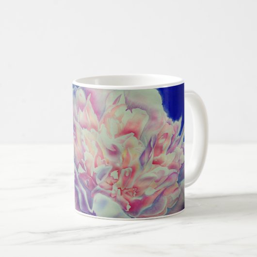 Mug Romantique élégante couleur rose blanc pastel (Devant droit)