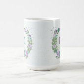 Mug romantique fleurs bleu violet verdure (Centre)