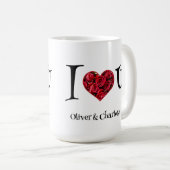 Mug Romantique Floral Coeur Rouge Roses Valentine (Devant droit)