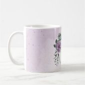 Mug romantique floral violet et bleu poussiéreux (Gauche)