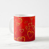 Mug Romantique Gold Red Hearts Saint Valentin (Devant gauche)