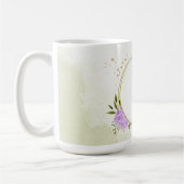Mug romantique lilas violet fleurs verdure mariage (Gauche)