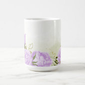 Mug romantique lilas violet fleurs verdure mariage (Centre)