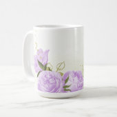 Mug romantique lilas violet fleurs verdure mariage (Devant gauche)