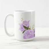 Mug romantique lilas violet fleurs verdure mariage (Gauche)