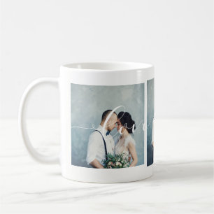 Mug Romantique moderne Love Always Script Trois phot
