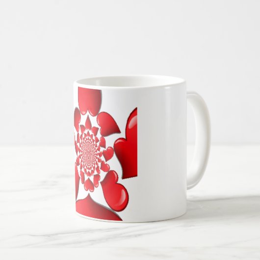 Mug Romantique Red Hearts Art Motif Imprimer (Devant droit)