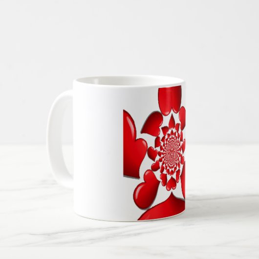 Mug Romantique Red Hearts Art Motif Imprimer (Devant gauche)