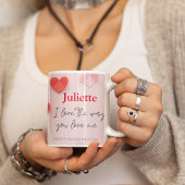 Mug Romantique rose et coeur rouge Saint Valentin