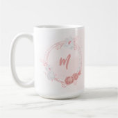 Mug romantique rose et fleurs blanches (Gauche)