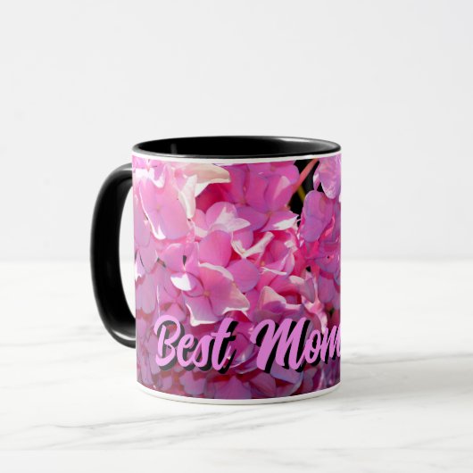 Mug Romantique rose floral élégant hydrangeas (Devant gauche)