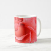 Mug Romantique Rose rose rouge gouttes d'eau (Devant droit)