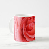 Mug Romantique Rose rose rouge gouttes d'eau (Devant gauche)