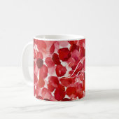 Mug Romantique Rose Rouge Petals Floral (Devant gauche)