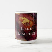 Mug Romantique Rouge Bourgogne Rose Or Floral (Centre)