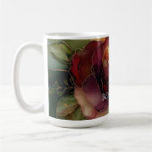Mug Romantique Rouge Bourgogne Rose Or Floral (Gauche)