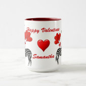 Mug Romantique zèbre coeur d'amour Valentines (Centre)