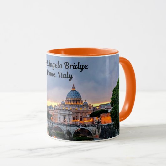 Mug Rome, Italie - Pont Saint-Ange, (Devant droit)