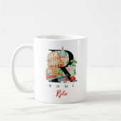 Mug Rome Italy Monogram Letter R Personalized Gift (Gauche)