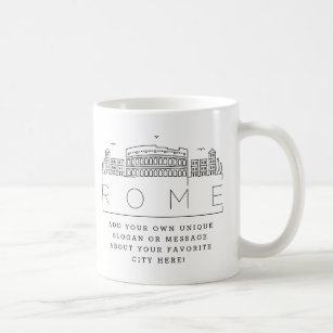 Mug Rome   Stylisé City Skyline Custom Slogan 