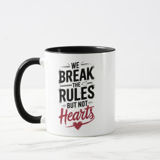 Mug Rompre les règles, pas la typographie des coeurs (Gauche)