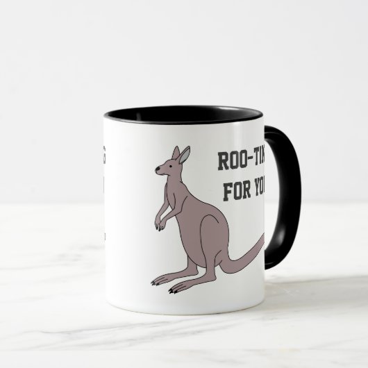 Mug Roo-ting pour vous mignon Aussie Funny Kangaroo Pu (Devant droit)