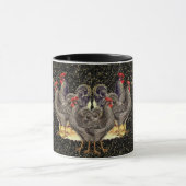Mug Rooster Black Gold Stars (Centre)