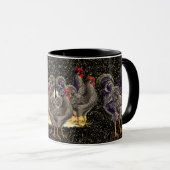Mug Rooster Black Gold Stars (Devant droit)