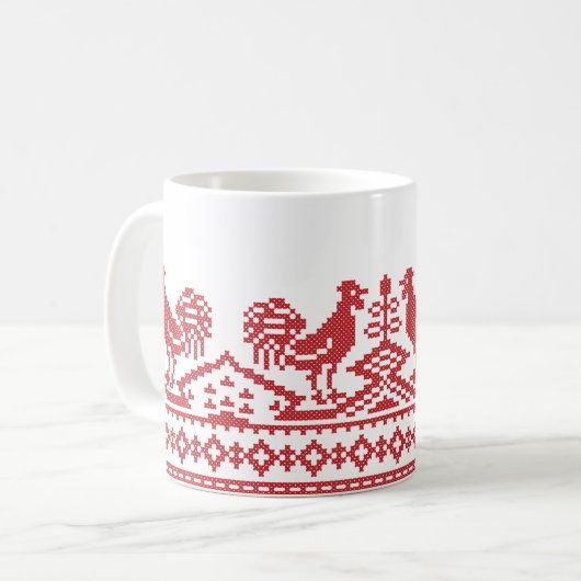 Mug Rooster cross-stitch (Devant gauche)