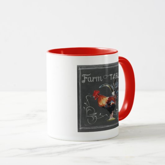 Mug Rooster de ferme à table (Devant droit)